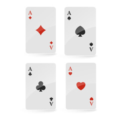 Playing cards falling on light background. isometric and 3D. Vector illustration.