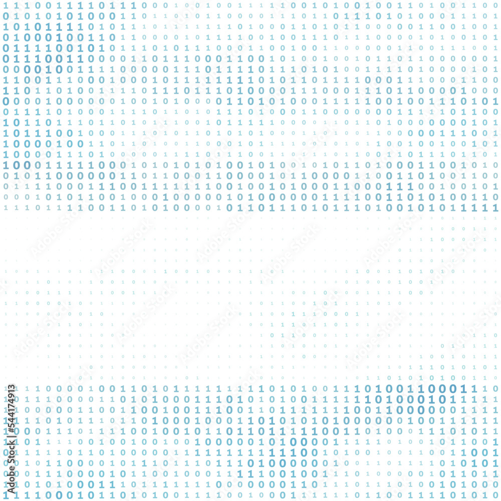 Poster Digital binary background by ones and zeros. Vector pattern