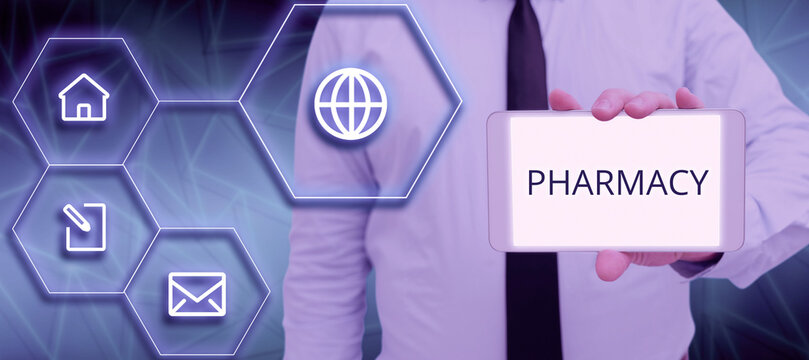 Text showing inspiration Pharmacy. Business approach to have or express a favorable opinion of, to accept as satisfactory