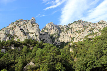 Fototapeta na wymiar Rugged mountain range in the Parc Natural dels Ports in the province of Tarragona, Catalonia, Spain