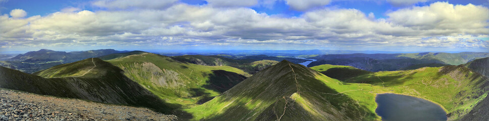 Panorama of the landscape, Lake District Helvellyn