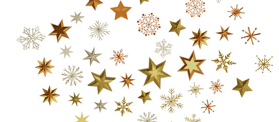Glossy 3D Christmas star icon. Design element for holidays.
