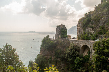 Beautiful shot og a bridge in Amalfi Coast, Italy