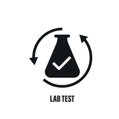 laboratory clinical test vector icon. Medical approved product health safe certificate label seal.
