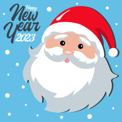 Christmas card with santa claus, Santa Claus vector, 2023