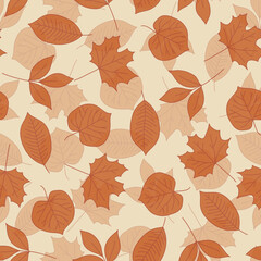 Random Scattered Fall Leaves Surface Design Textiles Seamless Repeat Pattern Design