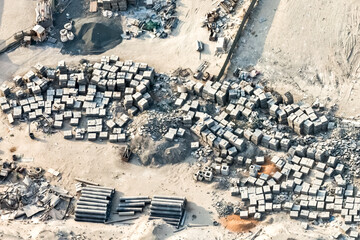 Panoramic top view of Dubai city in UAE