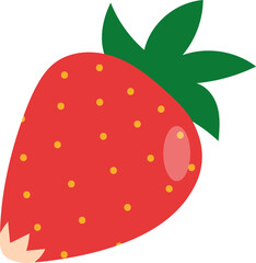 Stawberry red summer berry isolated on white background