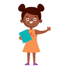 afro little student girl