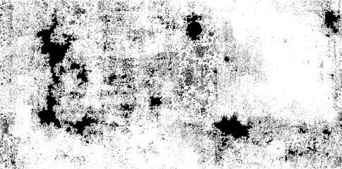 Monochrome texture composed of irregular graphic elements. Distressed uneven grunge background. Abstract vector illustration. Overlay for interesting effect and depth. Isolated on white background.