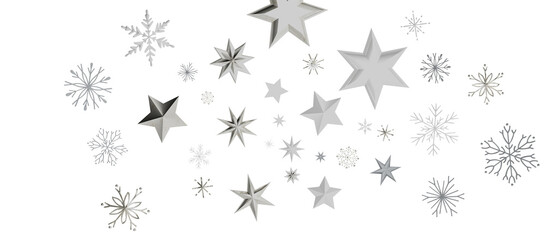 Christmas background design of snowflake and snow falling in the winter 3d illustration
