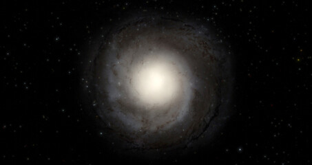 Galaxy in the deep space, the universe 3d illustration background