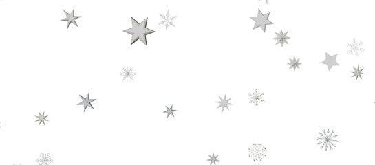 With Realistic Snowflakes Overlay On Light Silver Backdrop. Xmas Holidays