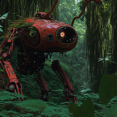 robot dans la jungle