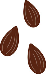 Almond nut isolated on white background.