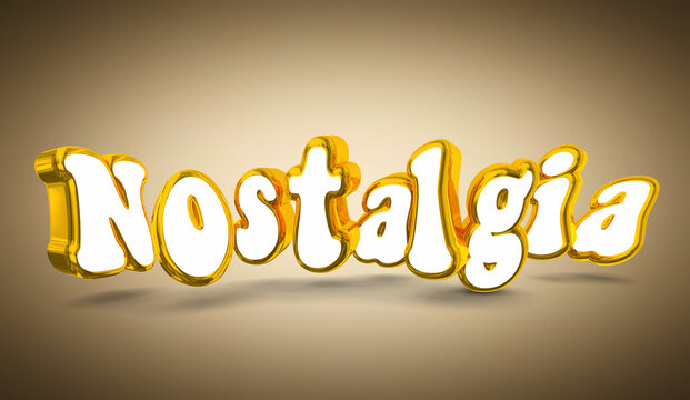 Nostalgia Flasbhack Memory Look Back in Time Sepia Word 3d Illustration