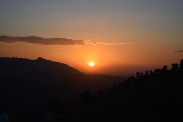 sunset in the mountains