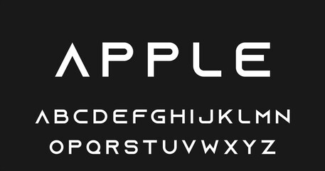 Apple sports luxury business font for technology and science alphabetic typography