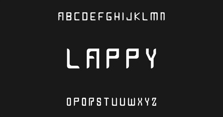 Lappy stylish font, minimalistic design, luxury alphabetic typography