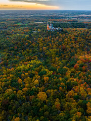 Holy Hill Fall Foliage Drone Photo