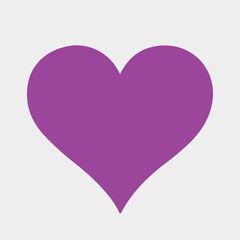 Love symbol icon. Purple heart vector. Valentine's Day design