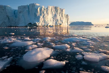 Gordijnen Icebergs, Disko Bay, Greenland © Paul