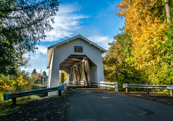 Hoffman Historic Covered Bridge in Oregon