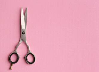 Professional scissors close up