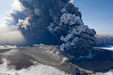 Eyjafjallajökull Volcano Eruption,  Hvolsvelli, Iceland - obrazy, fototapety, plakaty