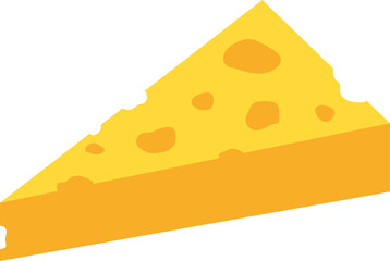 Icon of cut cheese slice. Flat vector illustration.