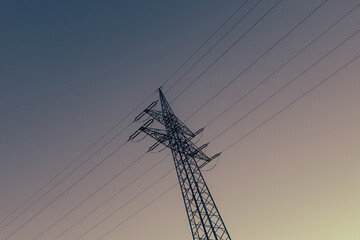 low angle view of power lines at down