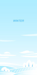 Beautiful winter banner with snowy nature