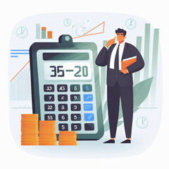 businessman with calculator