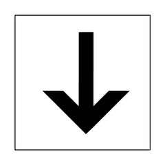 Pfeil nach unten - arrow down - Richtung - schwarz / black - Icon Grafik Button Zeichen Symbol 