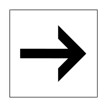 Pfeil nach rechts - arrow right - Richtung - schwarz / black - Icon Grafik Button Zeichen Symbol 