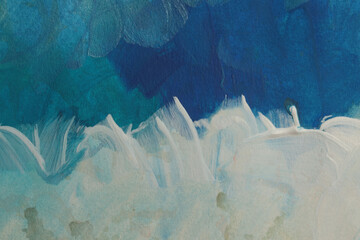 Modern oil and Acrylic smear blot painting wall. Abstract texture color stain brushstroke...