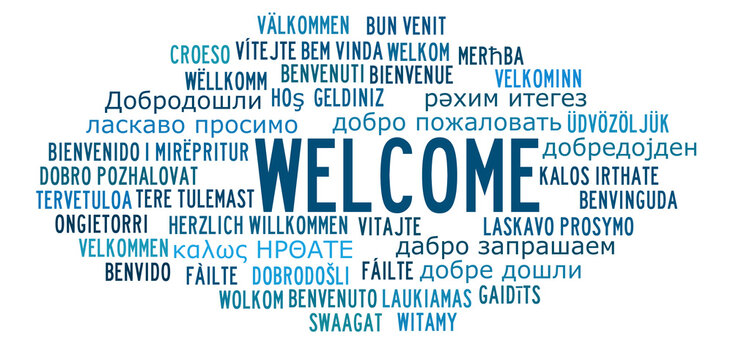 Welcome in Different Languages word cloud concept