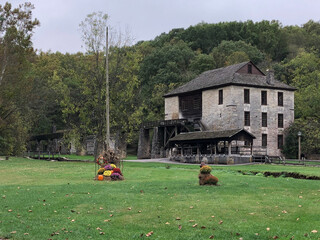 farm house with cows