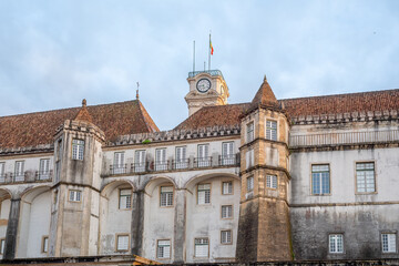 Fototapeta na wymiar Exterior walls of Former Royal Palace now University of Coimbra - Coimbra, Portugal