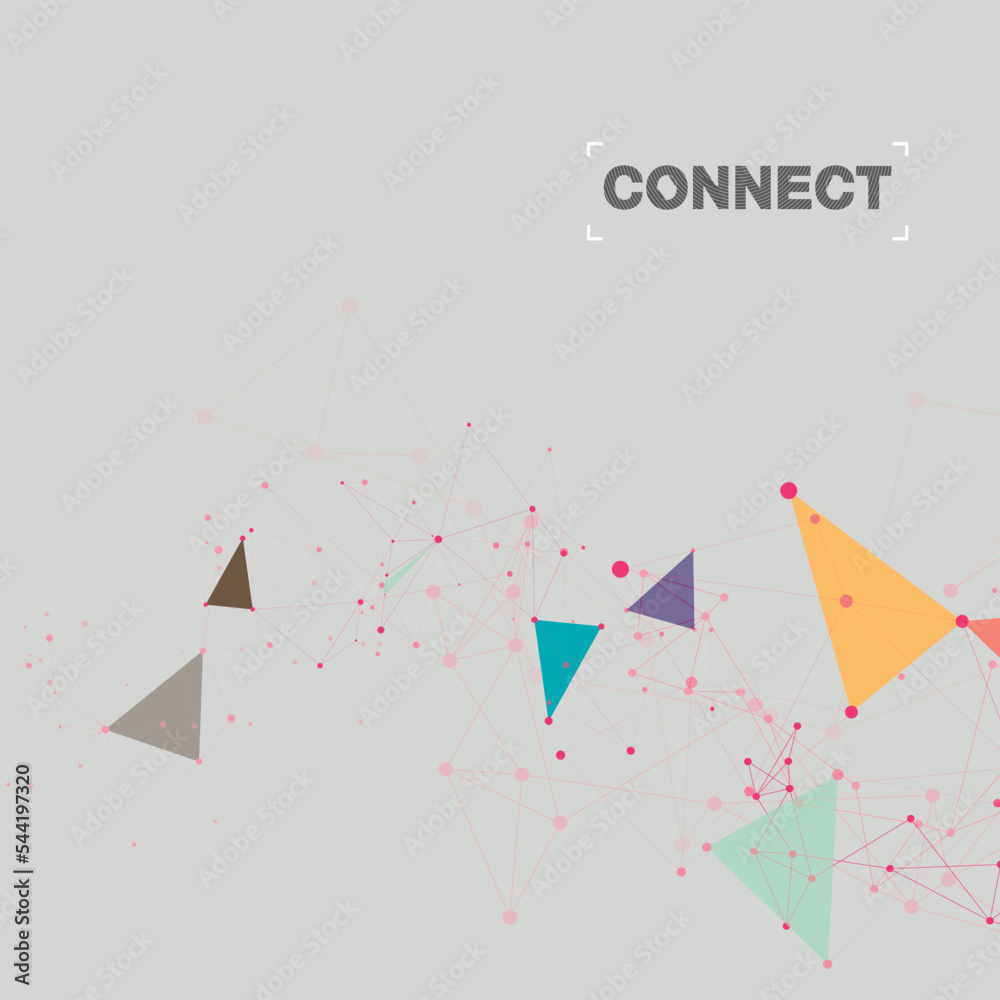 Leinwandbilder global social network connection. information concept. template banner. vector connection dot and li