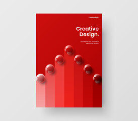 Isolated flyer design vector illustration. Simple 3D balls corporate identity layout.