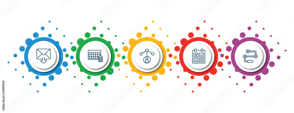 Poster editable thin line icons with infographic template. infographic for user interface concept. included