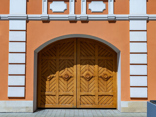 Moscow, Russia. Shkolnaya Street. Typical architectural ensemble in the historical part of the...