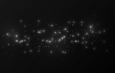 Vector magic dust. White dust png. Magic glow, light effect. Christmas background.