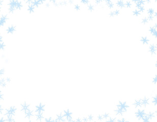 christmas frame with snowflakes on a transparent background