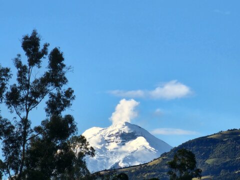 volcano in the clouds