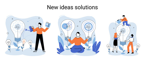 Idea and creative metaphor. Smart business opportunities, direction of development, search for new solutions and direction of development. New business idea of leadership. Investing in innovation