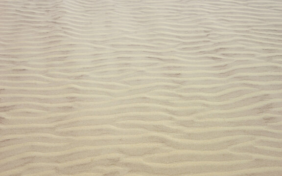 Abstract beach texture background. Natural horizontal sand wave pattern banner. Copy space, no people. 