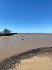 La Plata river system from capital Buenos Aires, Argentina. orange water that carry clay to la Plata.