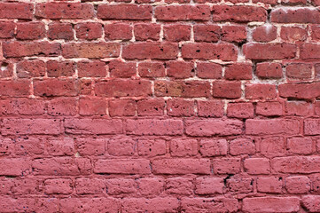 masonry texture, natural red brick background, solid wall of the house